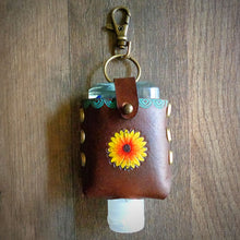 Load image into Gallery viewer, Sunflower Leather Hand Sanitizer Case