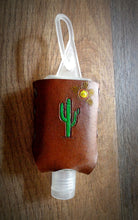 Load image into Gallery viewer, Saguro Cactus Leather Hand Sanitizer Holder