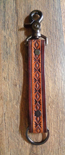 Diamond Pattern Leather Key Clip