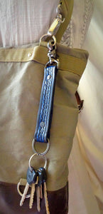 Turquoise Diamond Leather Key Clip