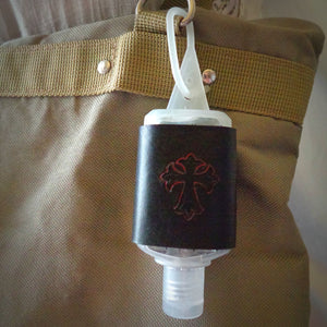 Red Cross Leather Hand Sanitizer Holder