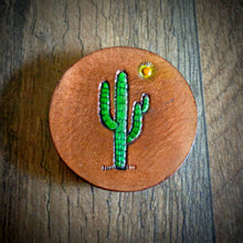 Load image into Gallery viewer, Hand Tooled Leather Saguaro Cactus Phone Grip
