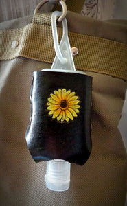 Sunflower Leather Hand Sanitizer Holder